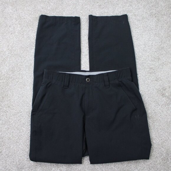 Under Armour Pants Mens 30x32 Black UA Golf Match Play Vented Loose Fit Straight - Picture 1 of 13